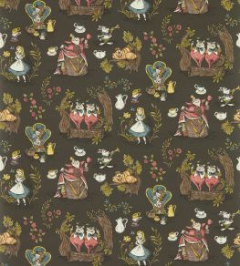 Alice in Wonderland Wallpaper by Sanderson Chocolate Alice in Wonderland Wallpaper by Sanderson Chocolate