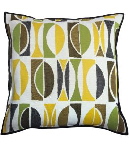 Amalfi Cushion 45 x 45cm by Maison Casamance Vert Jaune Amalfi Cushion 45 x 45cm by Maison Casamance Vert Jaune