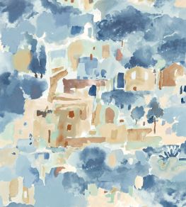 Amalfi Wallpaper by Ohpopsi Stoneware Blue Amalfi Wallpaper by Ohpopsi Stoneware Blue