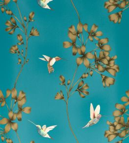 Amazilia Wallpaper by Harlequin Teal / Gold Amazilia Wallpaper by Harlequin Teal / Gold