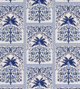 Amazonas Mystique Fabric by Schumacher Tropical Shades Of Blue Amazonas Mystique Fabric by Schumacher Tropical Shades Of Blue