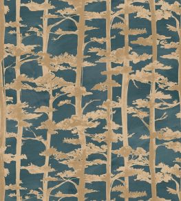 Ame Wallpaper by Casamance Petrole/Dore