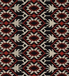 Andean Tribute Embroidery Fabric by Schumacher Ruby Midnight Shadows Andean Tribute Embroidery Fabric by Schumacher Ruby Midnight Shadows