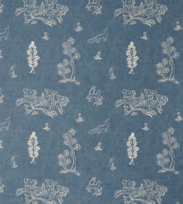 Friendly Folk Fabric by Andrew Martin Blue