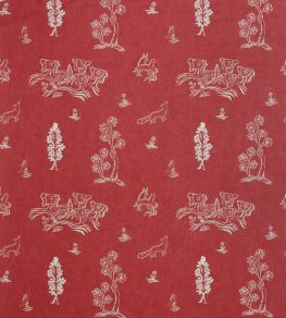 Friendly Folk Fabric by Andrew Martin Huntsman Red