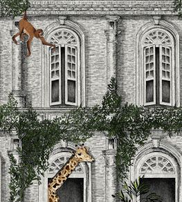 Animal Architecture Wallpaper by Brand McKenzie Architecture Green Animal Architecture Wallpaper by Brand McKenzie Architecture Green