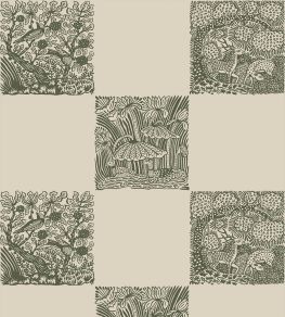 Animal Check Wallpaper by Josephine Munsey Chaingate Green/Edge Sand