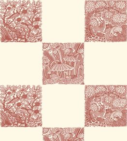 Animal Check Wallpaper by Josephine Munsey Red Topping/Clarke White Animal Check Wallpaper by Josephine Munsey Red Topping/Clarke White