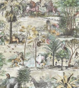 Animal Islands Wallpaper by Brand McKenzie Bamboo Green Animal Islands Wallpaper by Brand McKenzie Bamboo Green