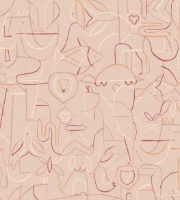 Animalia Wallpaper by Coordonne Peach Animalia Wallpaper by Coordonne Peach