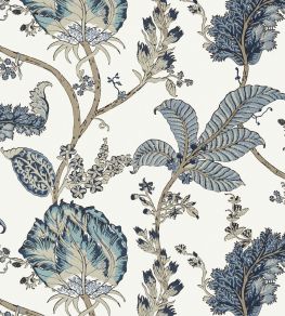 Kalamkari Vine Wallpaper by Anna French Blue and White Kalamkari Vine Wallpaper by Anna French Blue and White