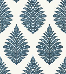 Palampore Leaf Wallpaper by Anna French Blue and White