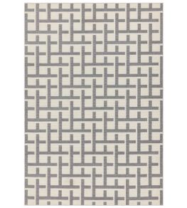 Antibes Grid Rug by Asiatic White Grey