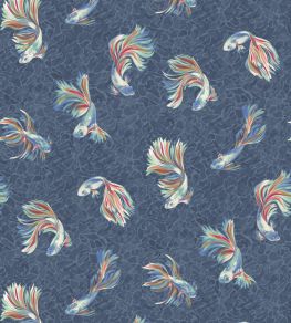 Aquaria Wallpaper by Osborne & Little Indigo/Coral Aquaria Wallpaper by Osborne & Little Indigo/Coral