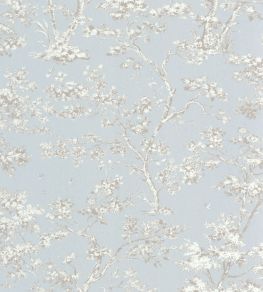 Arbre Wallpaper by Casadeco Taupe / Bleu Doux