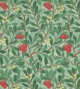 Arbutus Wallpaper by Morris & Co Dark Green/Red Arbutus Wallpaper by Morris & Co Dark Green/Red