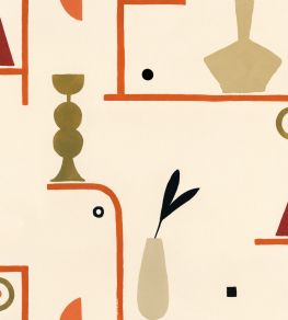 Archaeological Forms Wallpaper by Tres Tintas Beige Archaeological Forms Wallpaper by Tres Tintas Beige