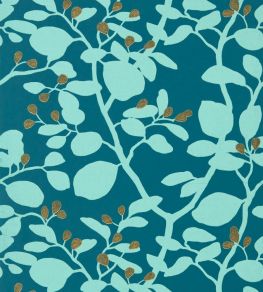 Ardisia Wallpaper by Harlequin Amazonia / Teal / Gold Ardisia Wallpaper by Harlequin Amazonia / Teal / Gold