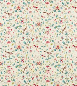 Aril's Garden Fabric by Sanderson Blue Clay/Pink Aril's Garden Fabric by Sanderson Blue Clay/Pink