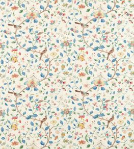 Aril's Garden Fabric by Sanderson Indigo/Red Aril's Garden Fabric by Sanderson Indigo/Red