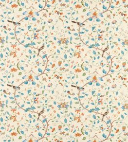 Aril's Garden Fabric by Sanderson Teal/Russet Aril's Garden Fabric by Sanderson Teal/Russet