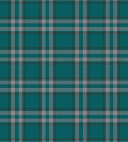 Arran Check Fabric by Arley House Teal