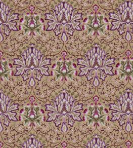 Artichoke Embroidery Fabric by Morris & Co Aubergine/Gold Artichoke Embroidery Fabric by Morris & Co Aubergine/Gold