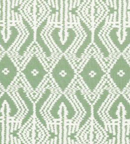 Asaka Ikat Fabric by Schumacher Green Asaka Ikat Fabric by Schumacher Green