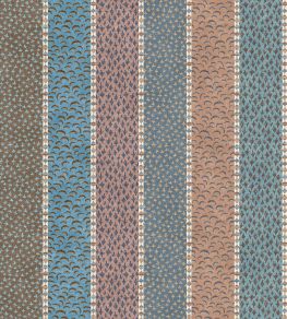 Asha Stripe Fabric by Lewis & Wood Blue Almond Asha Stripe Fabric by Lewis & Wood Blue Almond