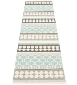 Asta Runner Rug by Pappelina Pale Turquoise
