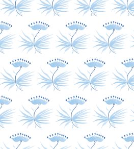 Astrid Wallpaper by Kate Medlicott Cloudy Blue & Ocean Astrid Wallpaper by Kate Medlicott Cloudy Blue & Ocean