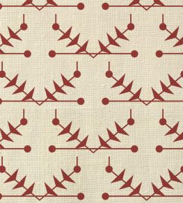 Atomic Trellis Fabric by Ottoline Burgundy