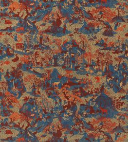 Avalonis Velvet Fabric by Zoffany Como Blue / Koi Avalonis Velvet Fabric by Zoffany Como Blue / Koi