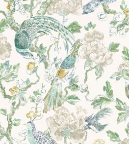 Aviary Wallpaper by Madeaux 04 Golden Teal Aviary Wallpaper by Madeaux 04 Golden Teal
