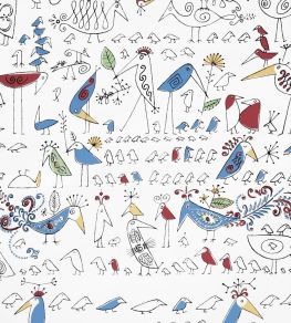 Aviary Wallpaper by Schumacher Multi On White Aviary Wallpaper by Schumacher Multi On White
