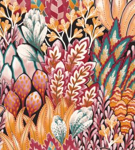 Avicennia Wallpaper by Casamance Fuschia/Ocre