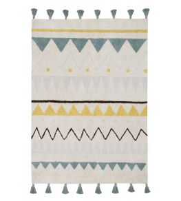 Azteca Rug by Lorena Canals Natural-Vintage Blue Azteca Rug by Lorena Canals Natural-Vintage Blue