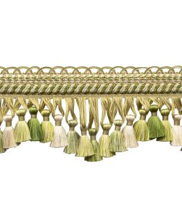 Bagatelle Scalloped Tassel Fringe Trimming by Samuel & Sons Fern Bagatelle Scalloped Tassel Fringe Trimming by Samuel & Sons Fern