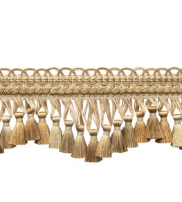 Bagatelle Scalloped Tassel Fringe Trimming by Samuel & Sons Gilded Gold Bagatelle Scalloped Tassel Fringe Trimming by Samuel & Sons Gilded Gold