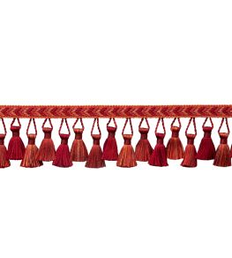 Bagatelle Tassel Fringe Trimming by Samuel & Sons Scarlet Rose Bagatelle Tassel Fringe Trimming by Samuel & Sons Scarlet Rose