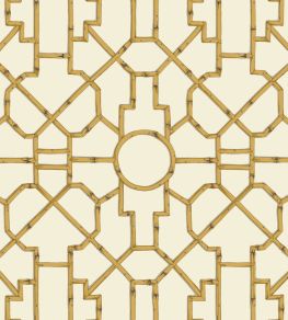 Baldwin Bamboo Wallpaper by Scalamandre Rattan & Brown On Off-White Baldwin Bamboo Wallpaper by Scalamandre Rattan & Brown On Off-White