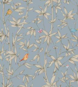 Bambou Wallpaper by Jannelli&Volpi Blue Bambou Wallpaper by Jannelli&Volpi Blue