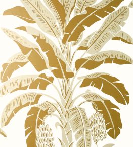 Banana Tree Wallpaper by Thibaut Metallic Gold