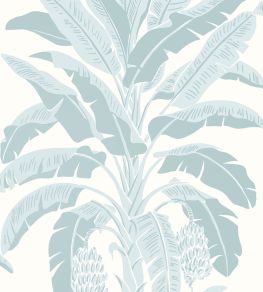 Banana Tree Wallpaper by Thibaut Spa Blue