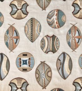 Barbican Fabric by Ian Sanderson Blue Bronze