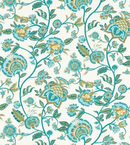 Barmeri Wallpaper by Clarke & Clarke Teal Barmeri Wallpaper by Clarke & Clarke Teal
