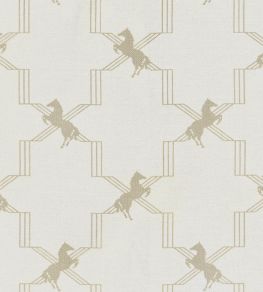 Horse Trellis Fabric by Barneby Gates Metallic Stone Horse Trellis Fabric by Barneby Gates Metallic Stone