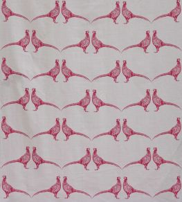 Pheasant Fabric by Barneby Gates Pink on Cream