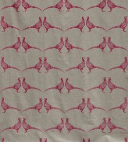 Pheasant Fabric by Barneby Gates Pink on Natural Pheasant Fabric by Barneby Gates Pink on Natural