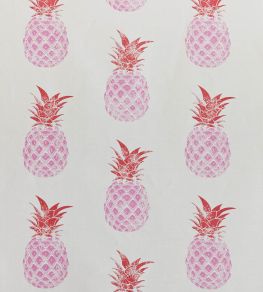 Pineapples Fabric by Barneby Gates Pink On Cream Pineapples Fabric by Barneby Gates Pink On Cream